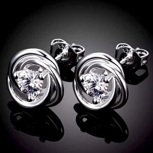 S925 Sterling Silver Cubic Zirconia Stud Earrings